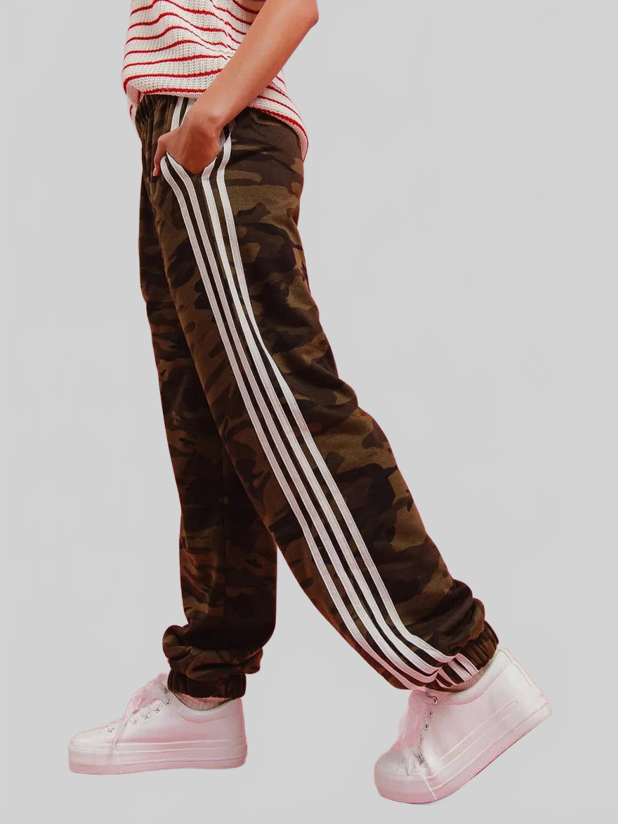 Women BiBi Side Lines Camouflage Track Pants nicholesgifts