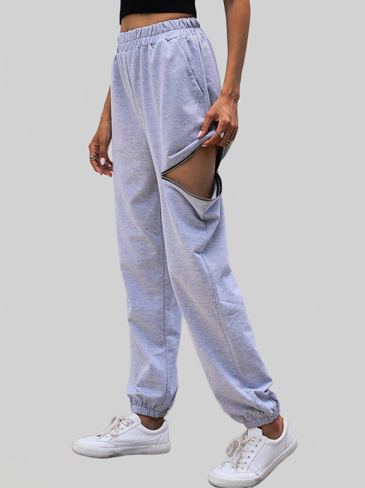 Women Casual High Waist Cutout Joggers nicholesgifts