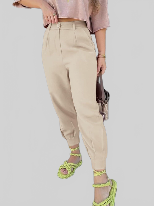 Women High Waist Cropped Pants nicholesgifts