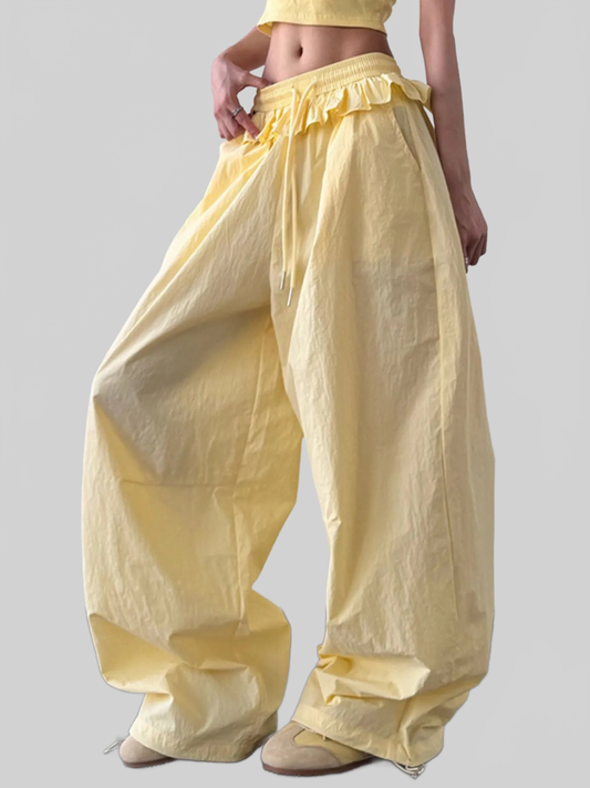 Women Drawstring Wide Leg Pants nicholesgifts