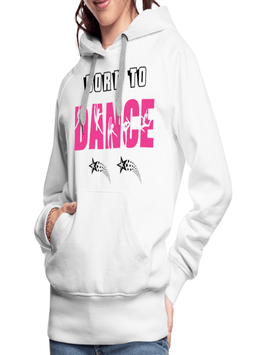 NicholesGifts Women’s White Born To Dance Hoodie