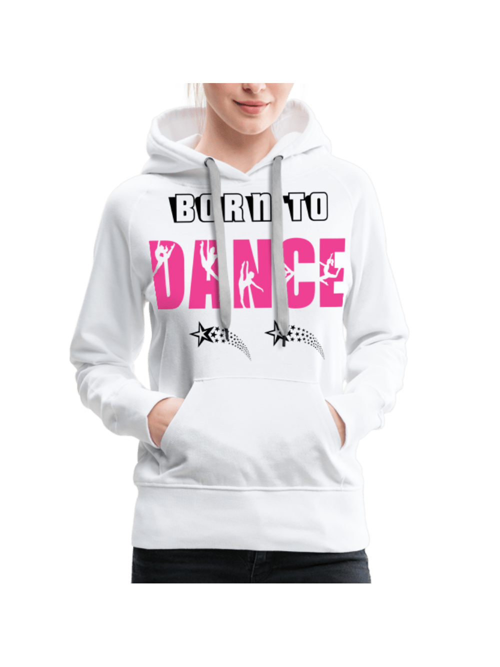 NicholesGifts Women’s White Born To Dance Hoodie nicholesgifts