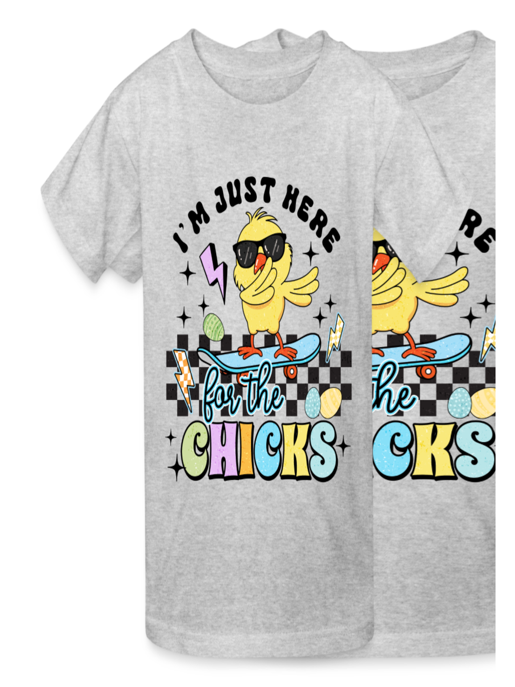 Boys I'm just here for the Chicks Easter T-Shirt nicholesgifts