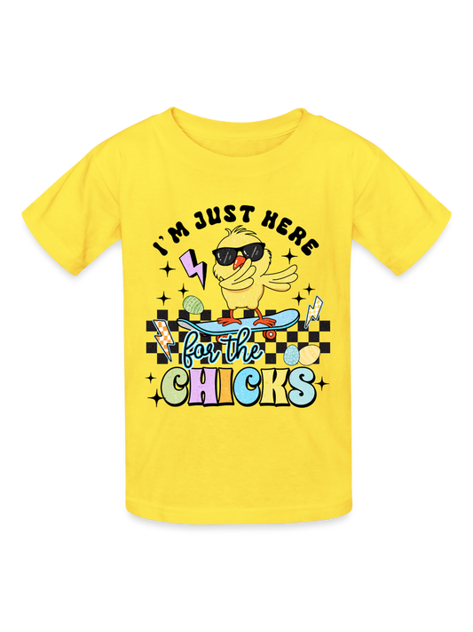 Boys I'm just here for the Chicks Easter T-Shirt nicholesgifts