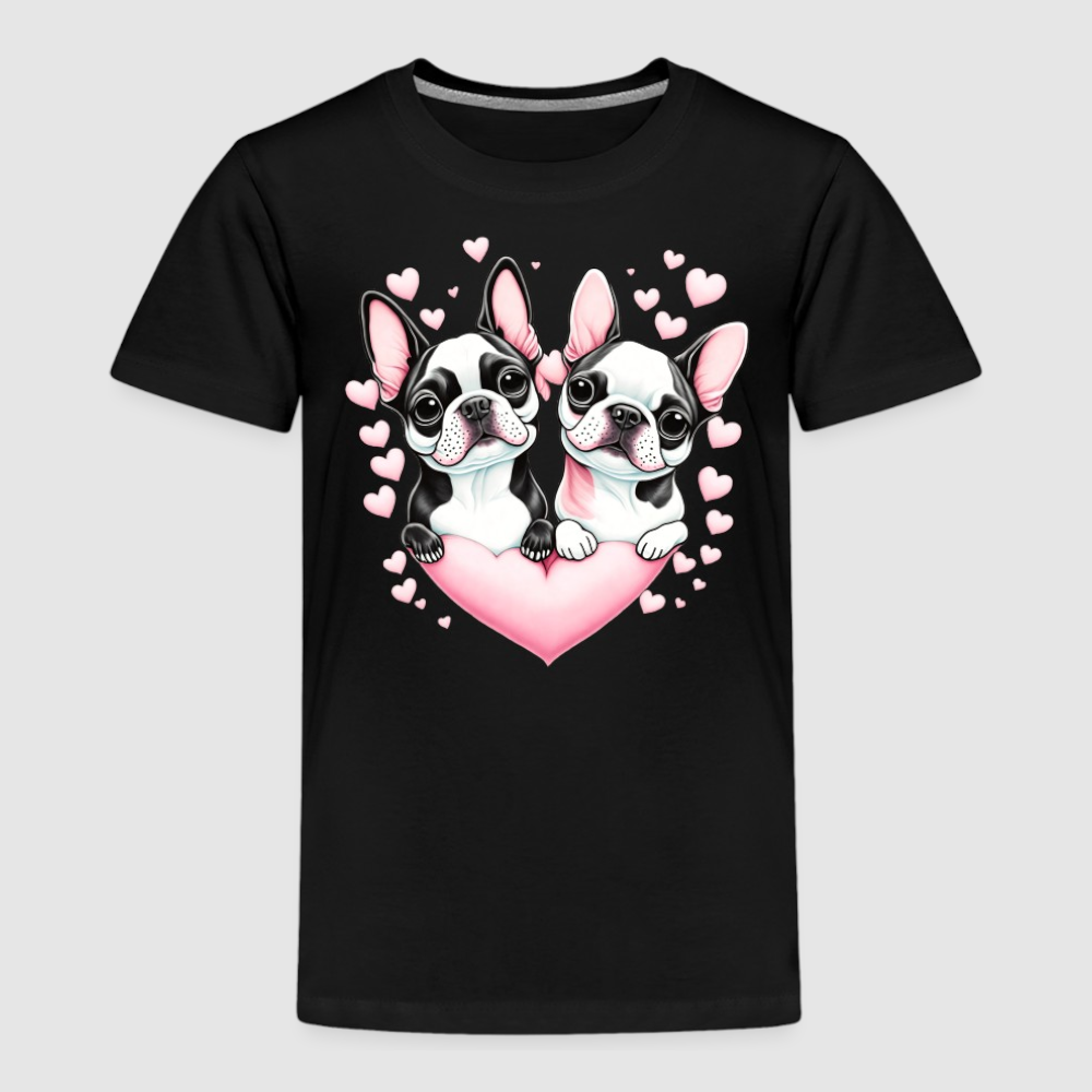 Toddler Girls Pugs and Hearts Short Sleeve T-Shirt NicholesGifts