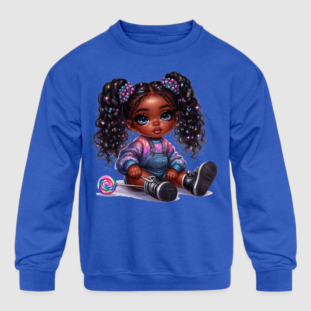 African American Toddler Girls Curly Hair Long Sleeve Crewneck Sweatshirt NicholesGifts