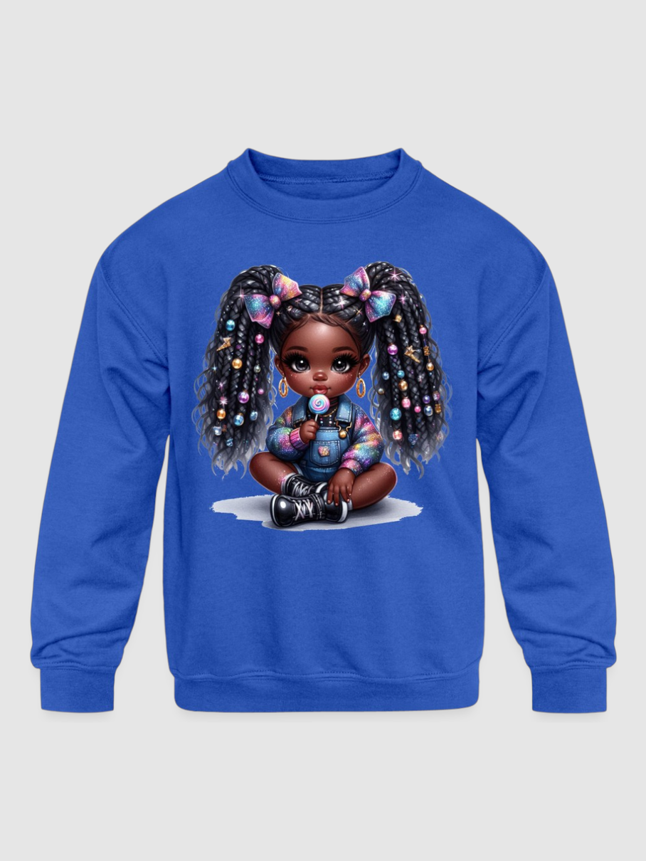 African American Toddler Girls Cute Bows Long Sleeve Crewneck Sweatshirt NicholesGifts