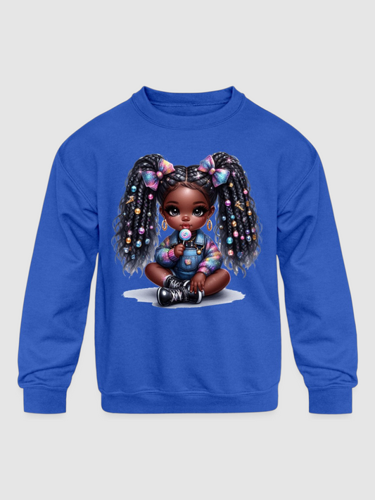 African American Toddler Girls Cute Bows Long Sleeve Crewneck Sweatshirt NicholesGifts