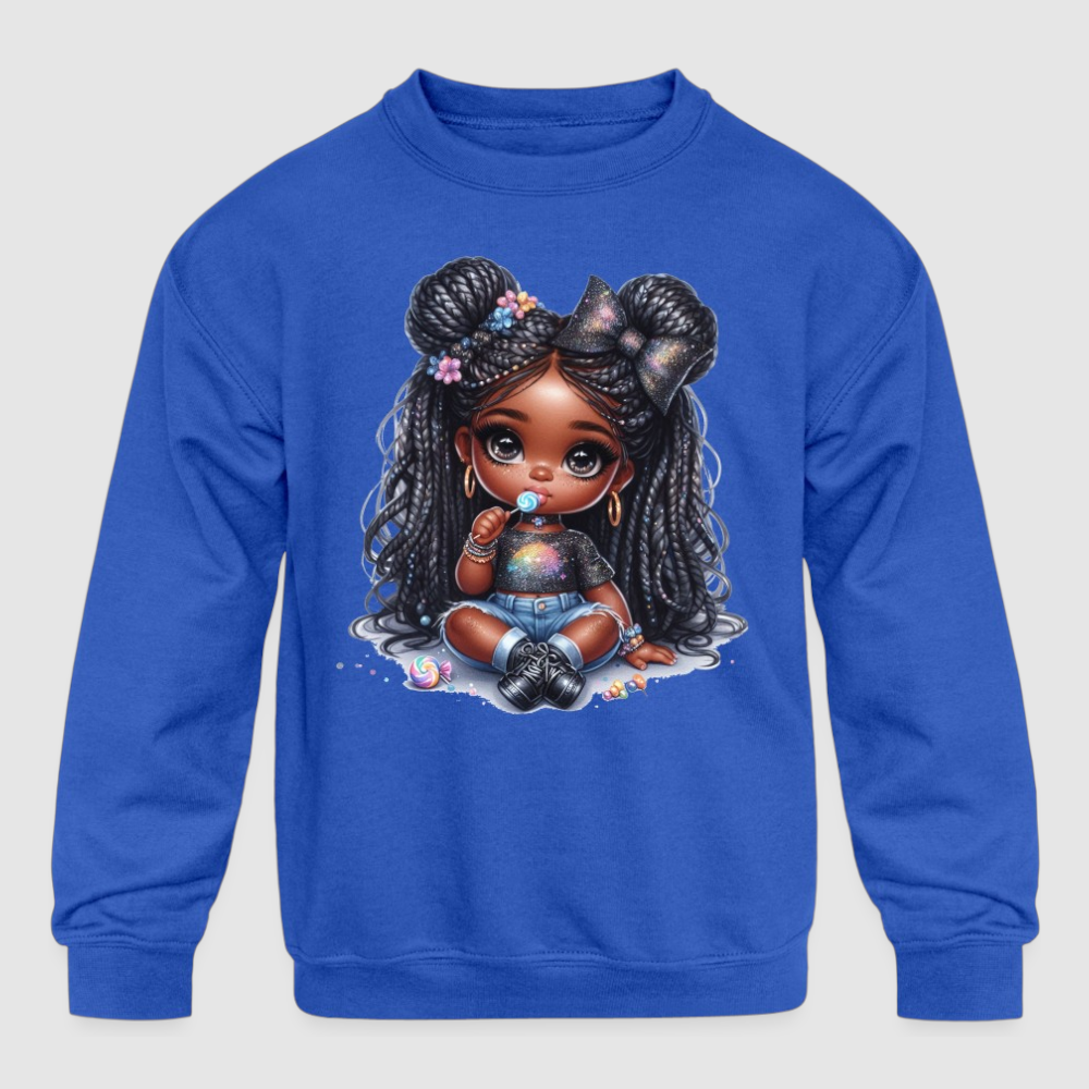 African American Toddler Girls Lollipop and Earrings Long Sleeve Crewneck Sweatshirt NicholesGifts