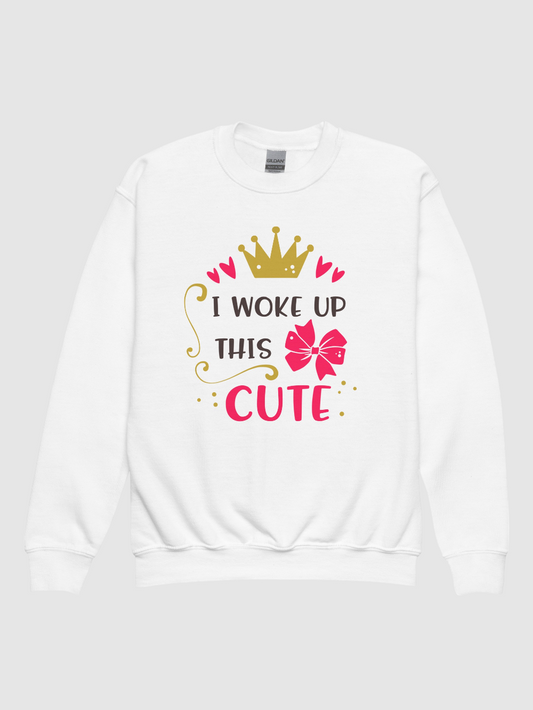 Toddler Girls I Woke Up This Cute Long Sleeve Crewneck Sweatshirt NicholesGifts