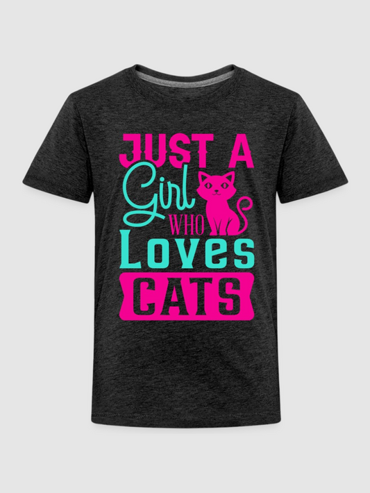 Toddler Girls Just A Girl Who Loves Cats Short Sleeve T-Shirt NicholesGifts