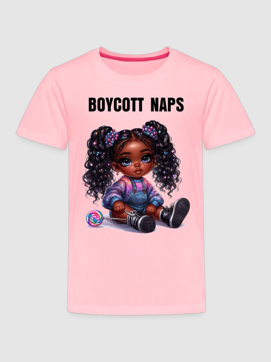 African American Toddler Girls Boycott Naps Short Sleeve T-Shirt NicholesGifts