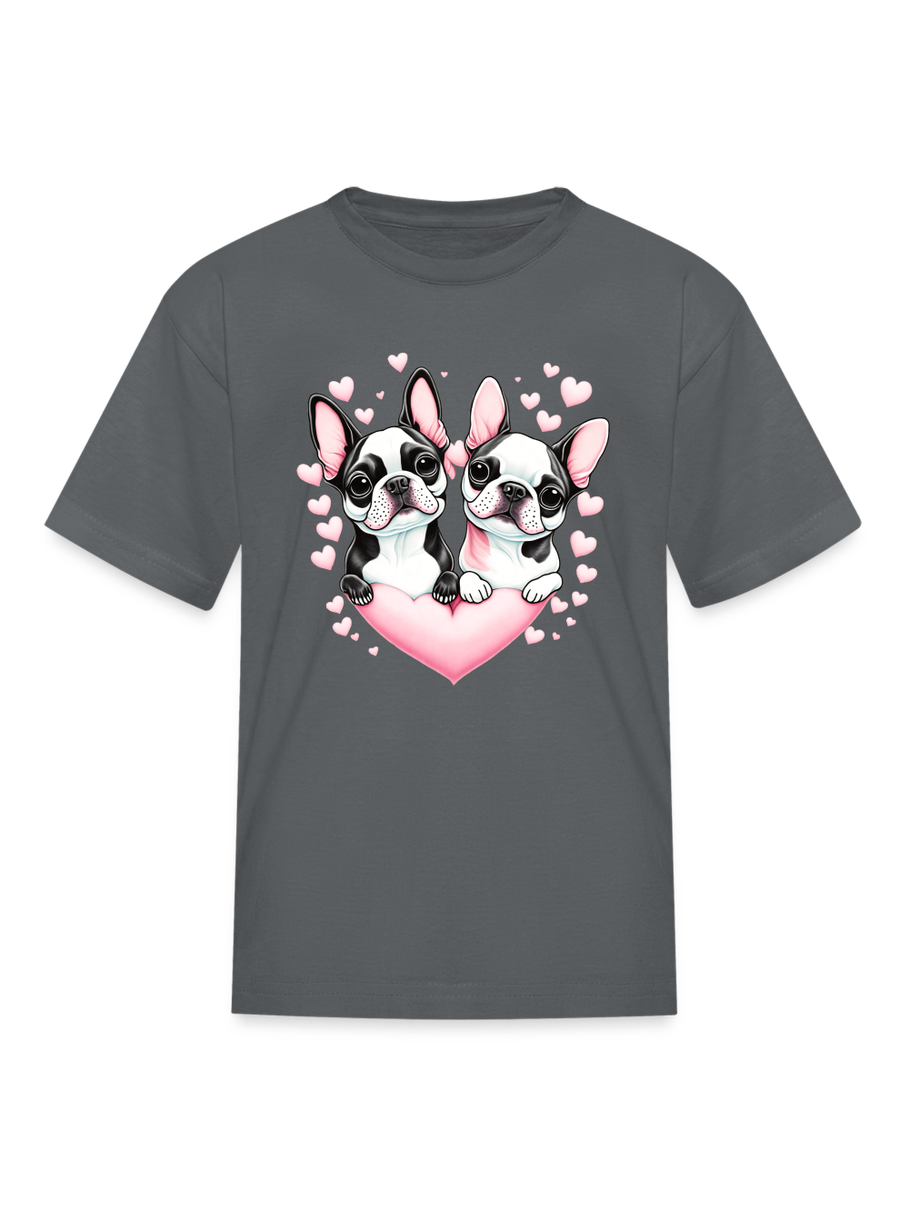 Girls Pugs and Hearts Short Sleeve T-Shirt nicholesgifts