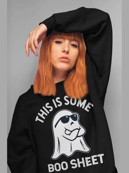 Women This is Some Boo Sheet Spirit Of Halloween Crewneck Sweatshirt