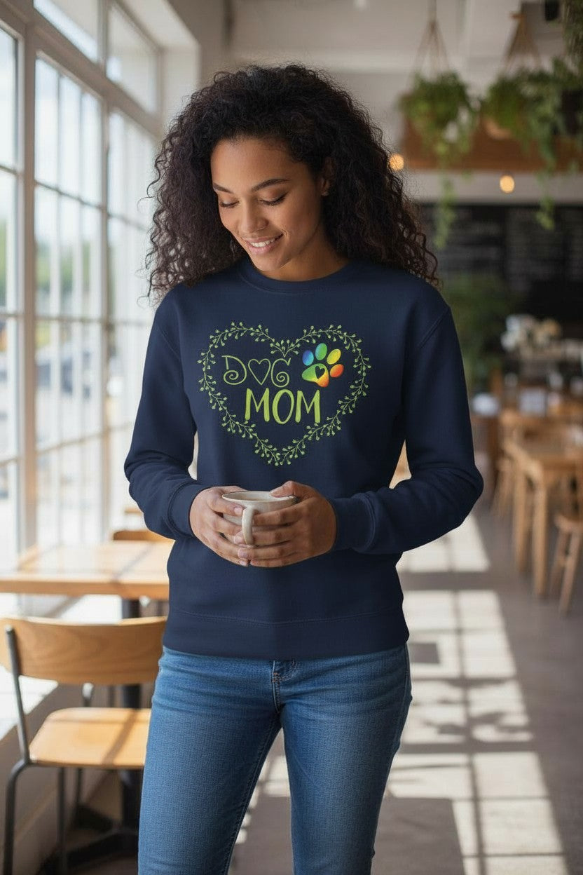 Women Dog Mom Crewneck Sweatshirt nicholesgifts