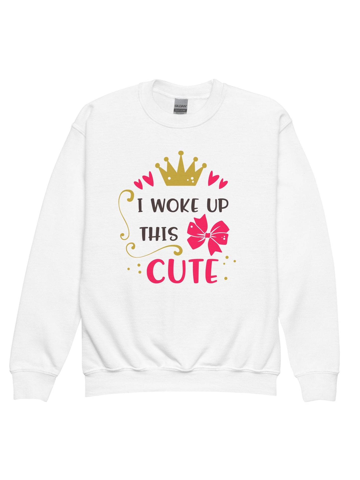Toddler Girls I Woke Up This Cute Long Sleeve Crewneck Sweatshirt