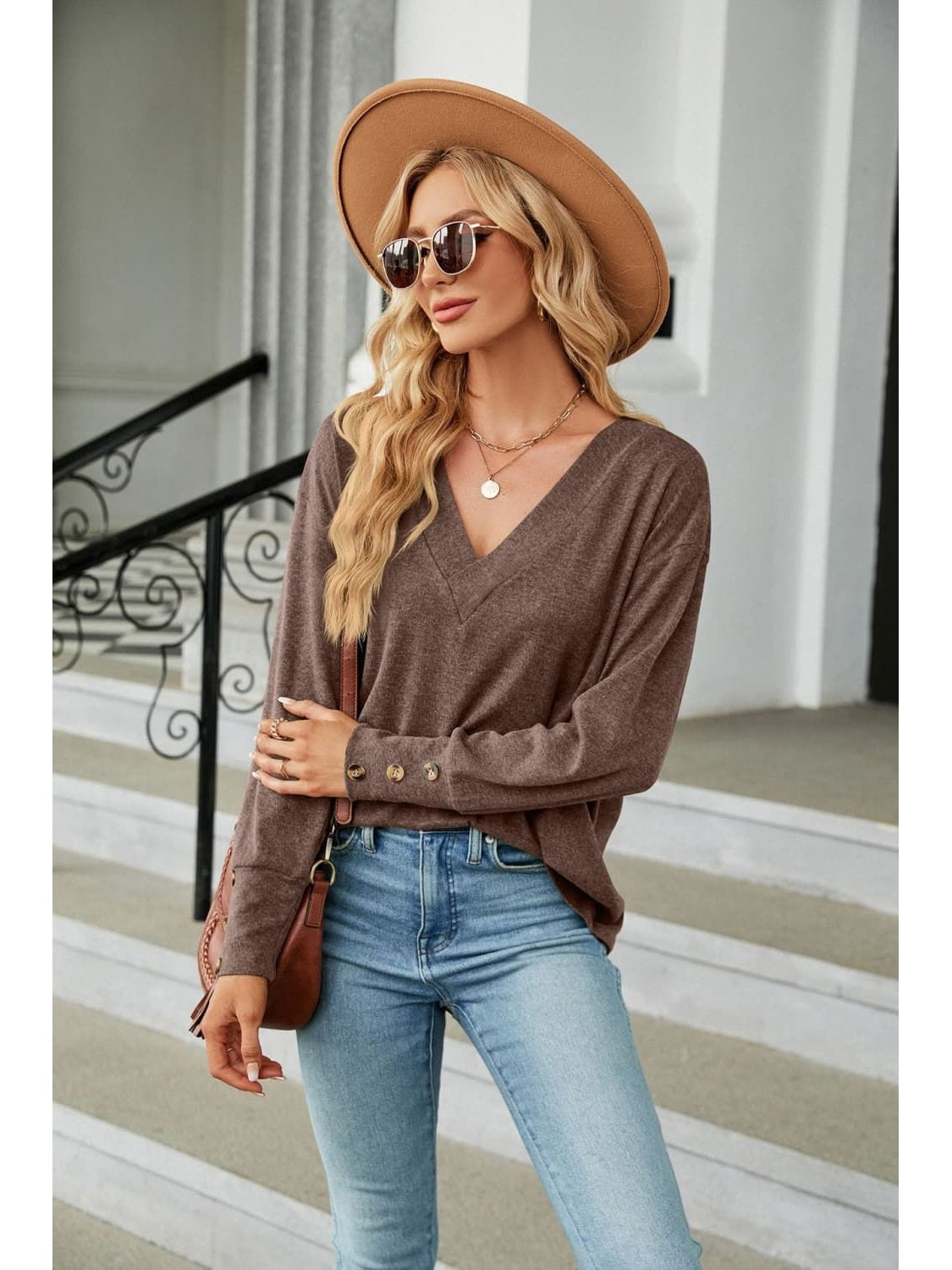 Women V-Neck Long Sleeve T-Shirt NicholesGifts