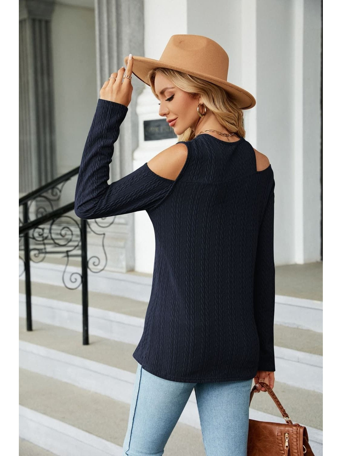 Women Dropped Shoulder Long Sleeve Blouse NicholesGifts