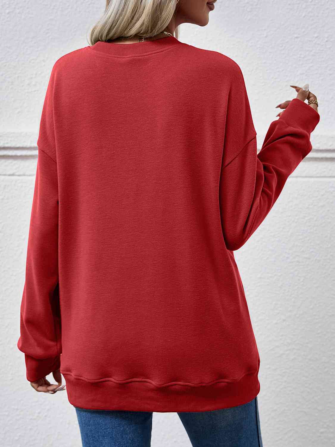 Women Dropped Shoulder Sweatshirt with Pockets nicholesgifts