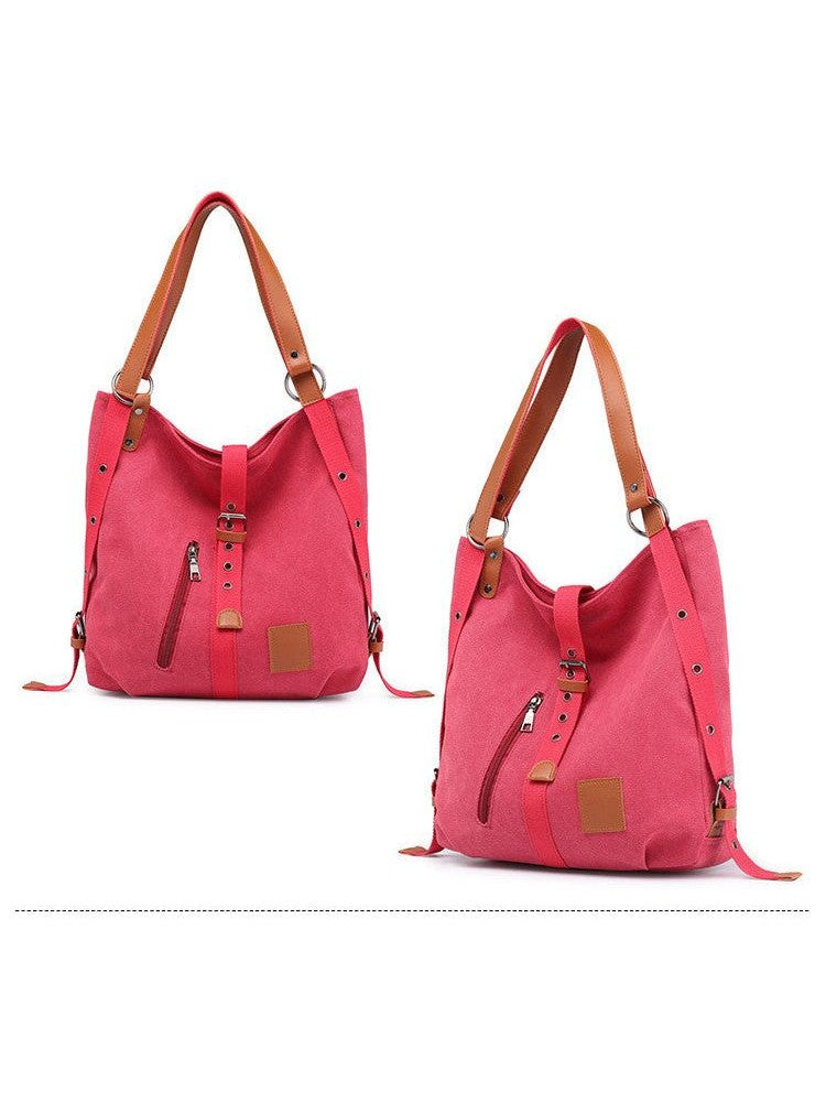 Women Multifunctional triple bucket oblique backpack