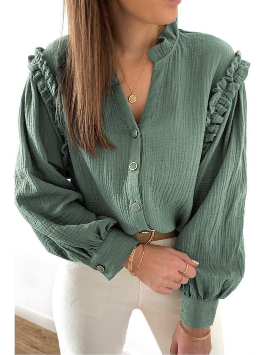 Women Long Sleeve Buttoned Top NicholeGifts