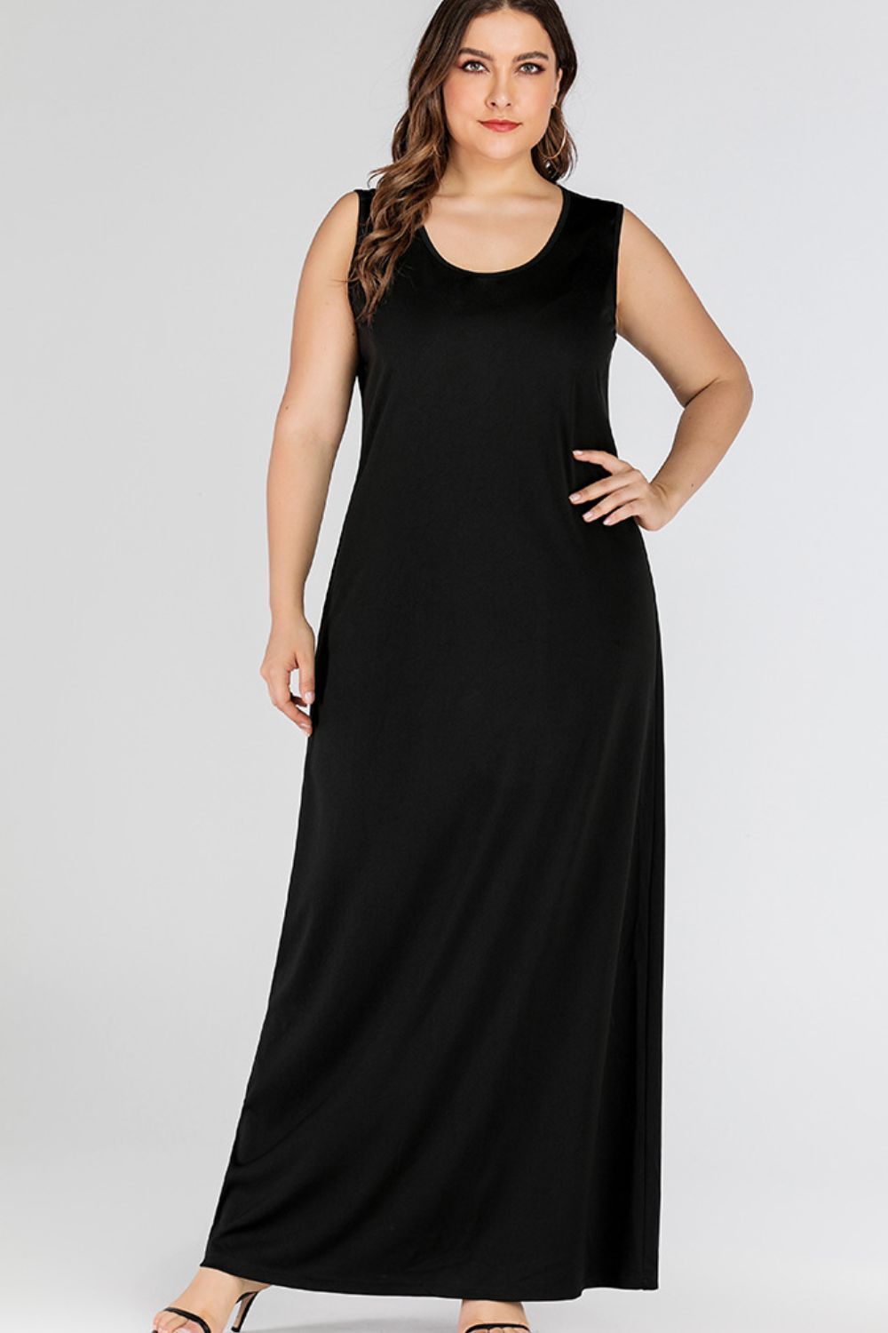 NicholesGifts Plus Size Women Scoop Neck Maxi Tank Dress NicholesGifts