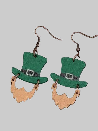 Wooden Hat Shape Dangle Earrings nicholesgifts