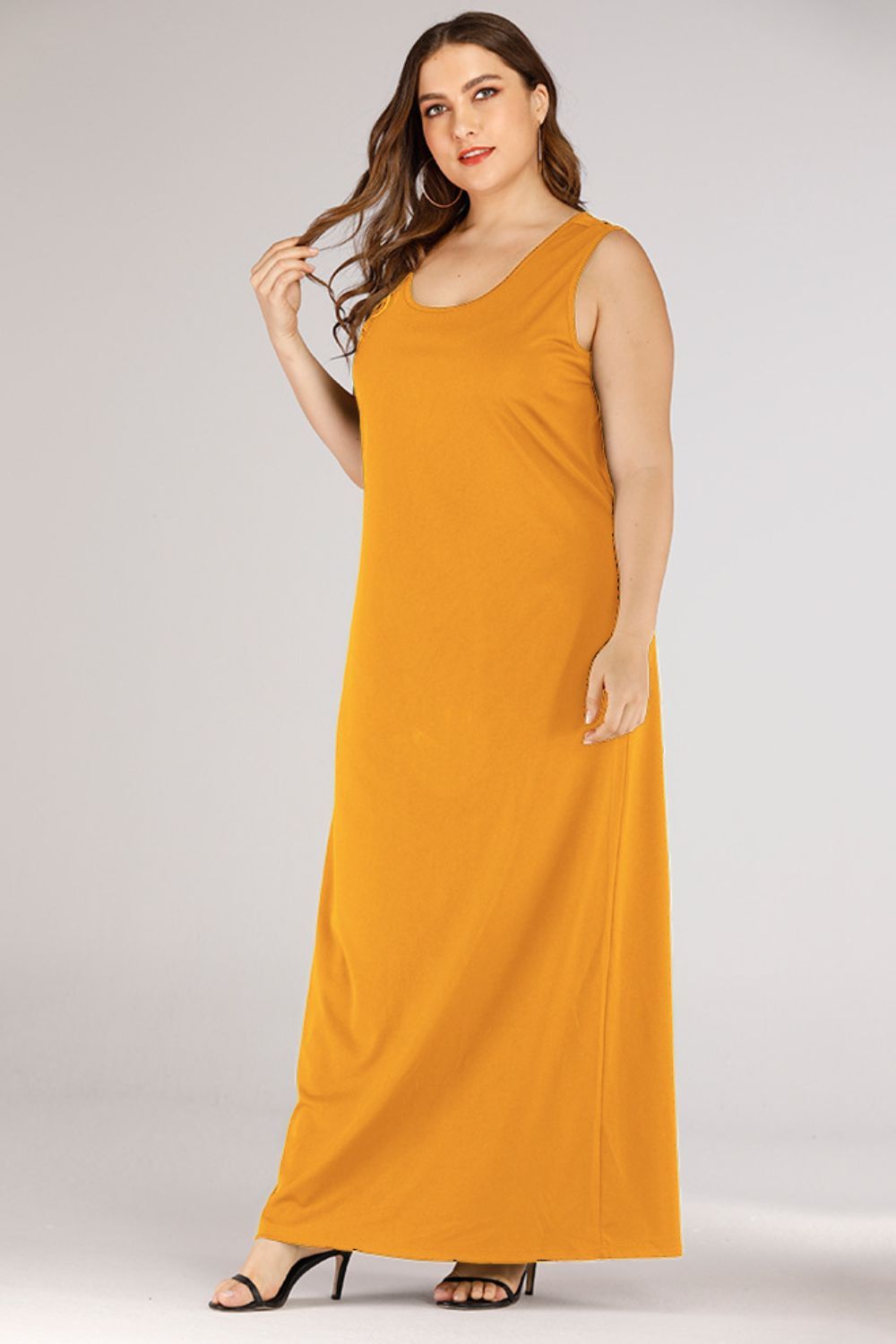 NicholesGifts Plus Size Women Scoop Neck Maxi Tank Dress NicholesGifts