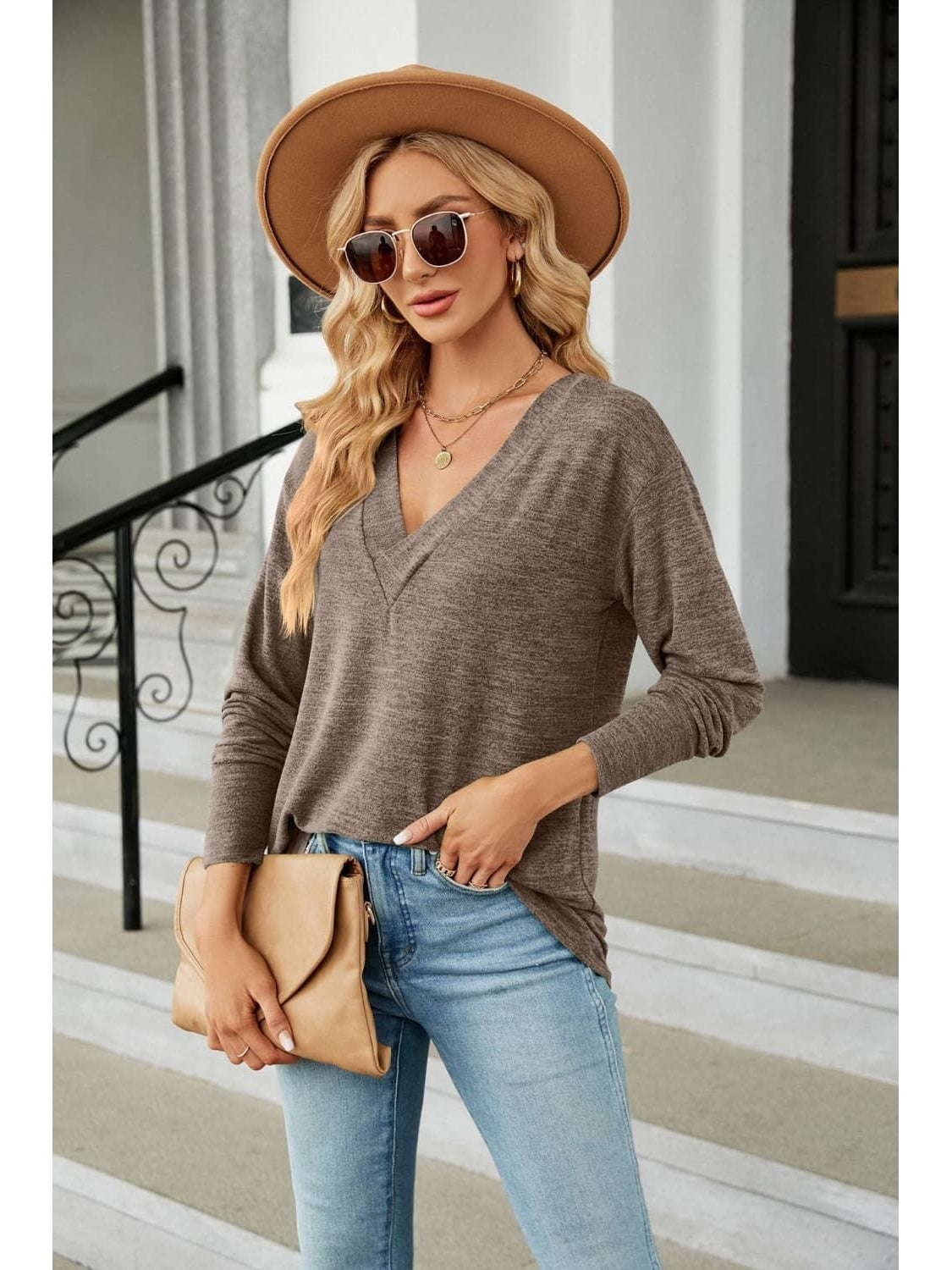 Women V-Neck Long Sleeve T-Shirt NicholesGifts