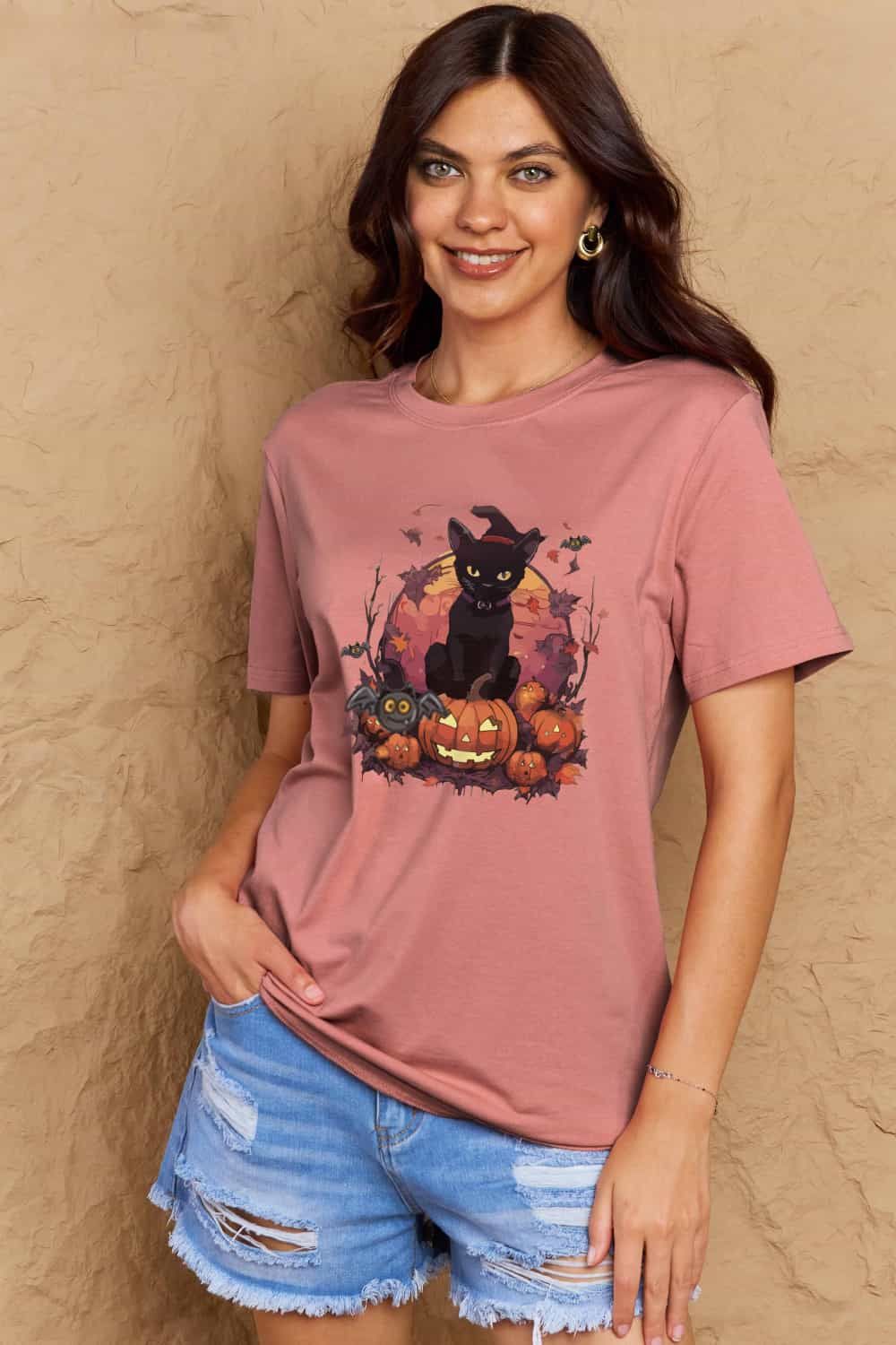 Women Full Size Halloween Theme Graphic T-Shirt NicholesGifts