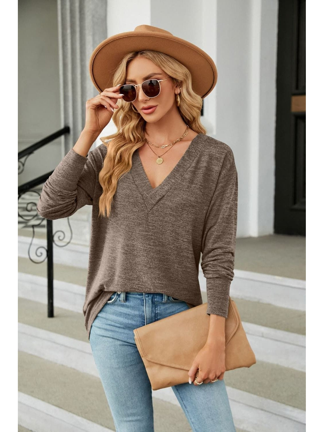Women V-Neck Long Sleeve T-Shirt NicholesGifts
