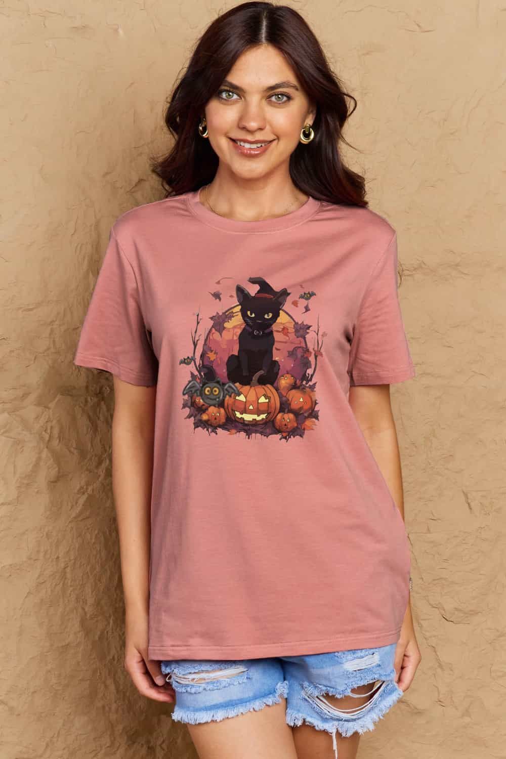 Women Full Size Halloween Theme Graphic T-Shirt NicholesGifts