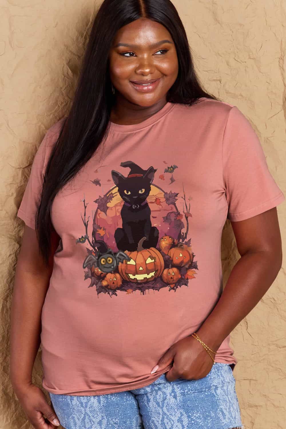 Women Full Size Halloween Theme Graphic T-Shirt NicholesGifts