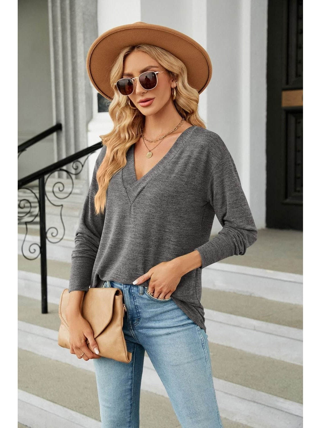 Women V-Neck Long Sleeve T-Shirt NicholesGifts
