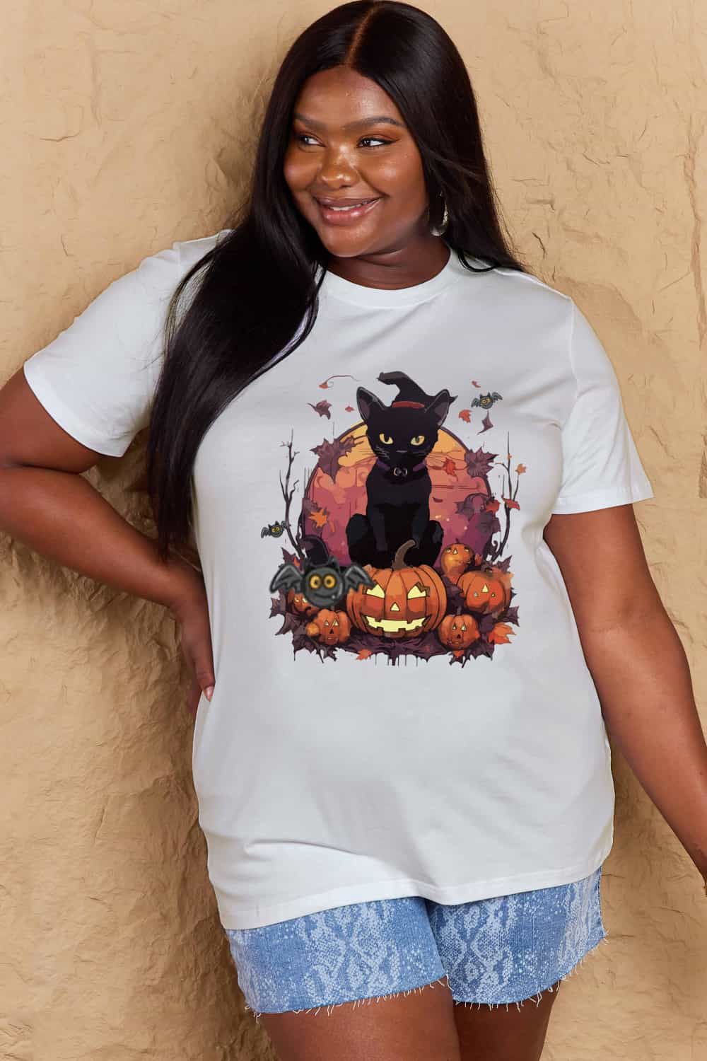 Women Full Size Halloween Theme Graphic T-Shirt NicholesGifts