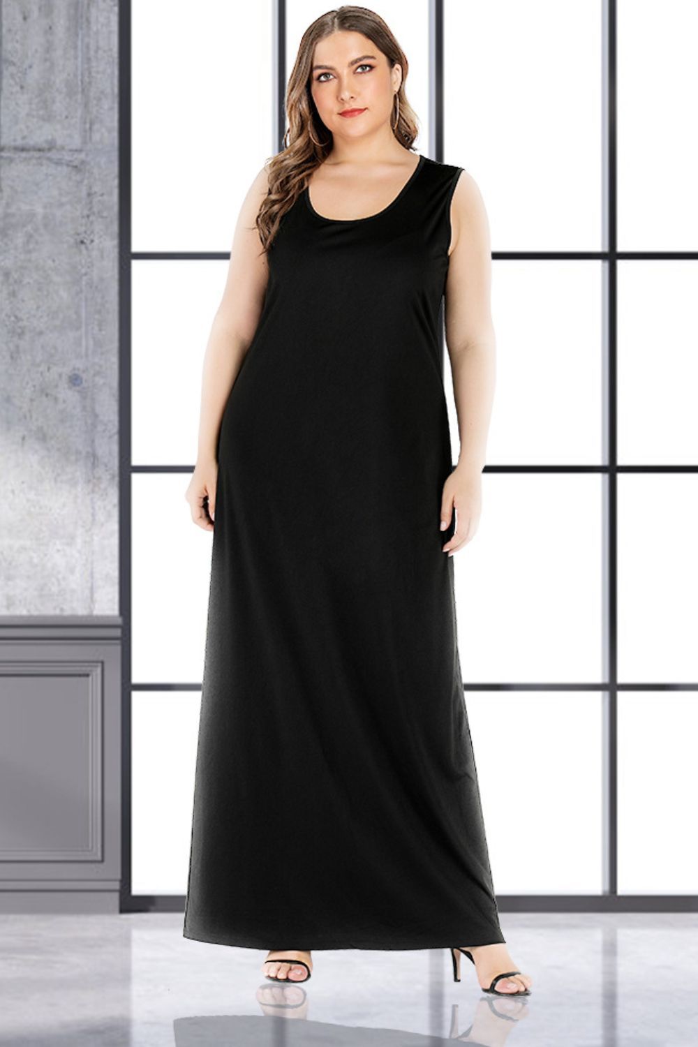 NicholesGifts Plus Size Women Scoop Neck Maxi Tank Dress NicholesGifts