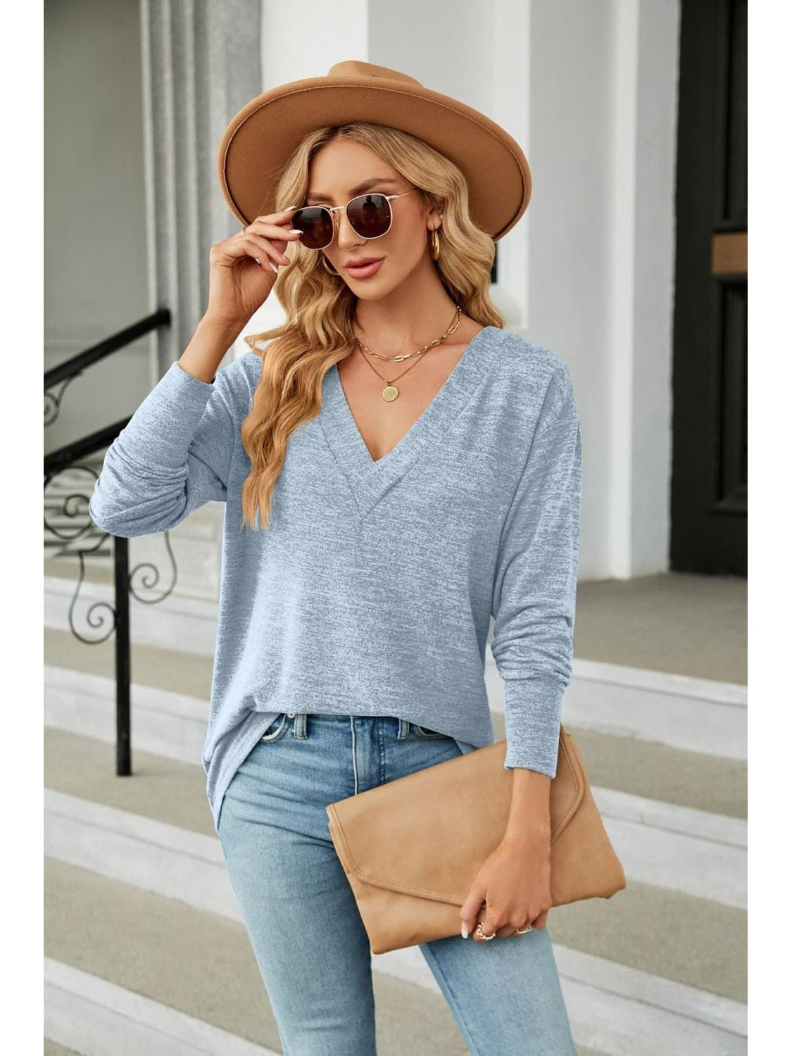 Women V-Neck Long Sleeve T-Shirt NicholesGifts
