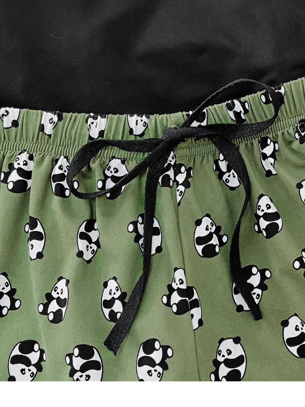 Women Graphic Tee and Panda Print Shorts Lounge Set NicholesGifts