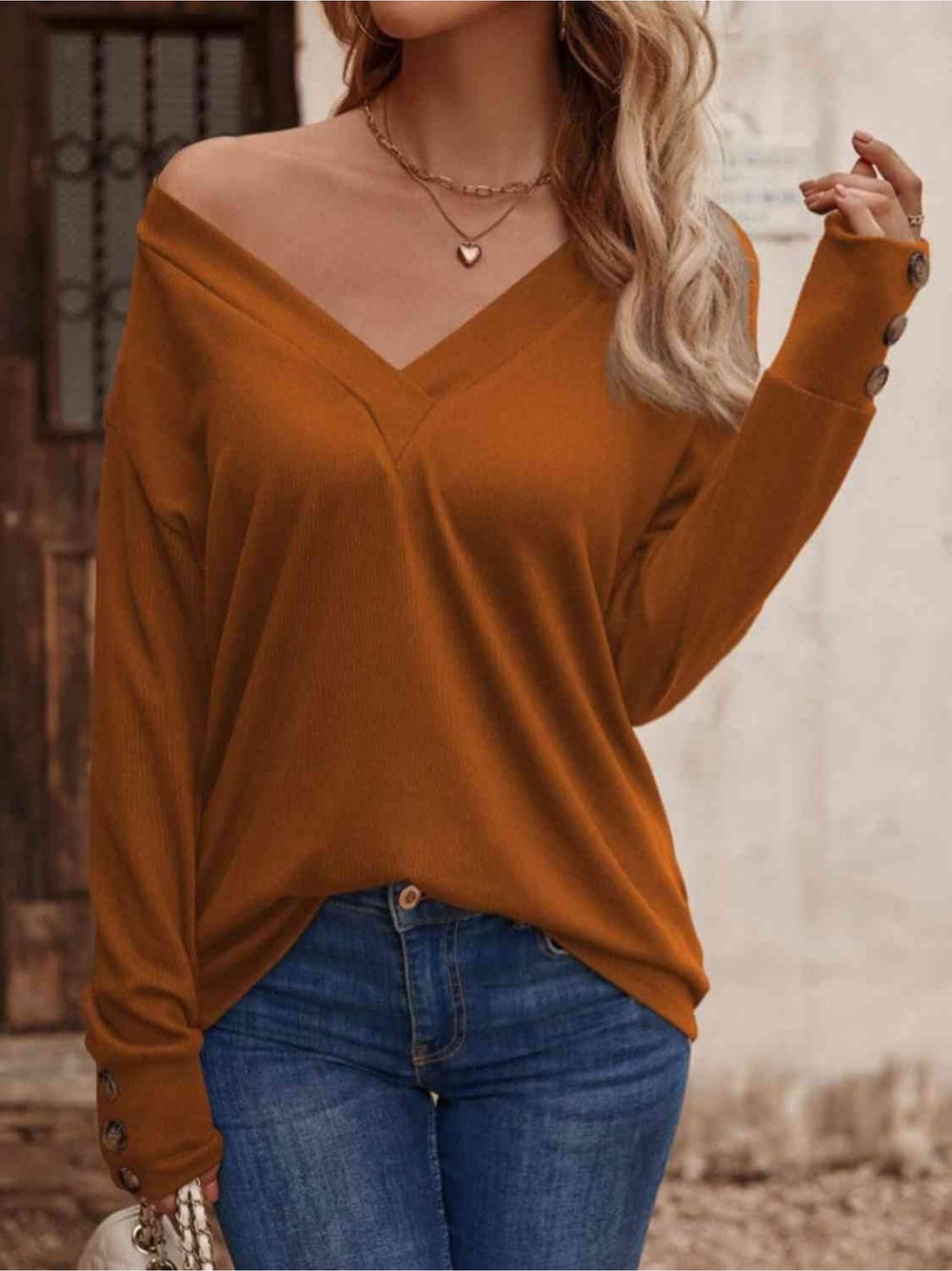 Women V-Neck Long Sleeve Top NicholesGifts