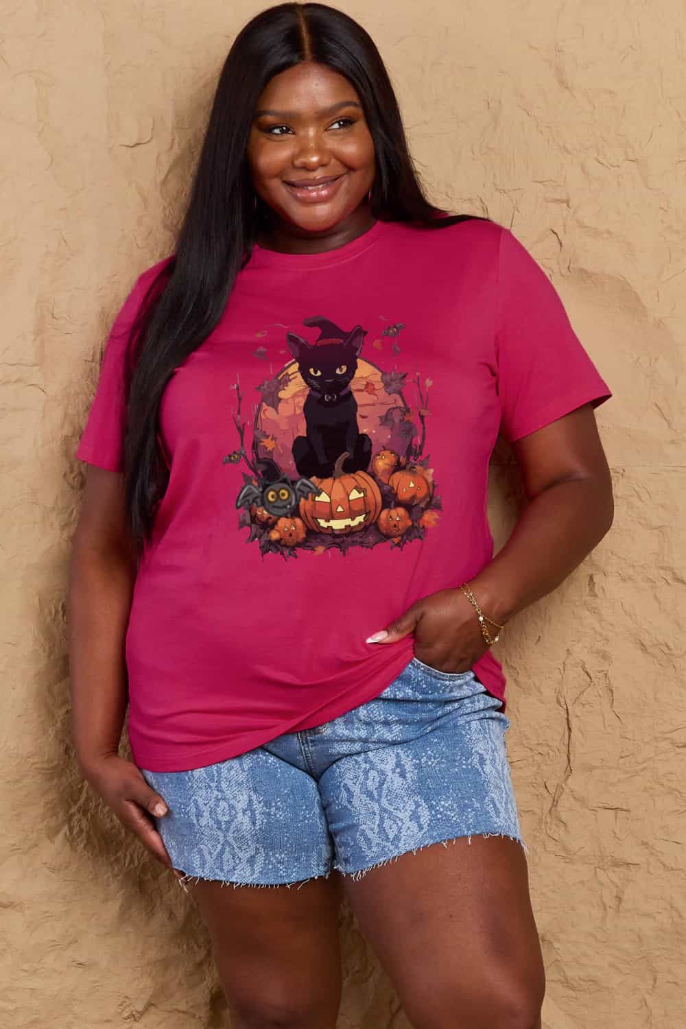 Women Full Size Halloween Theme Graphic T-Shirt NicholesGifts