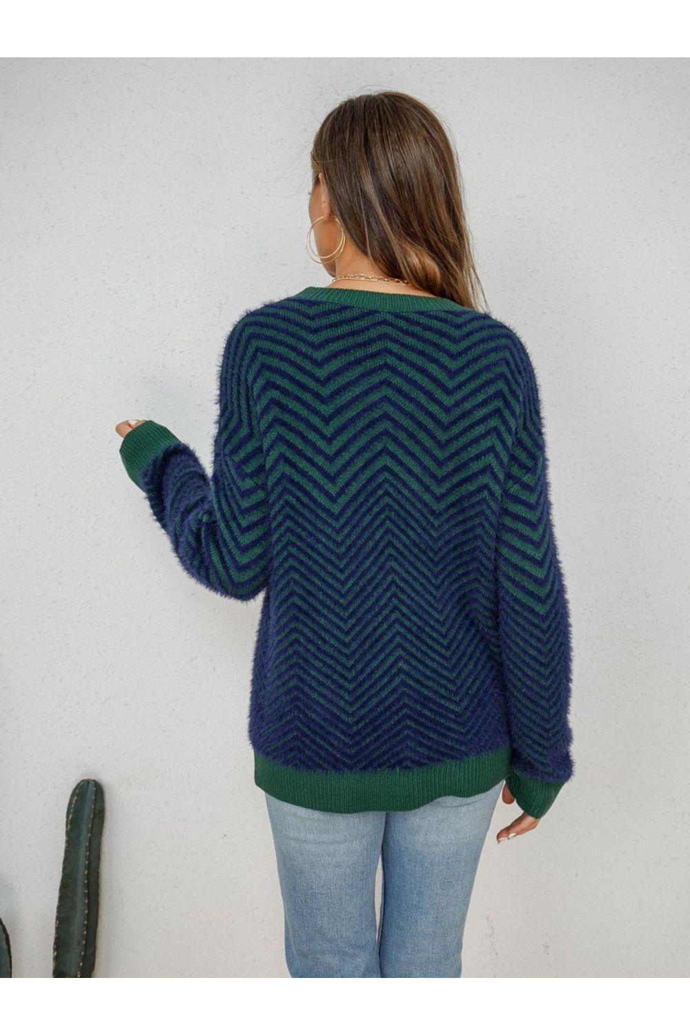 Women Round Neck Long Sleeve Sweater