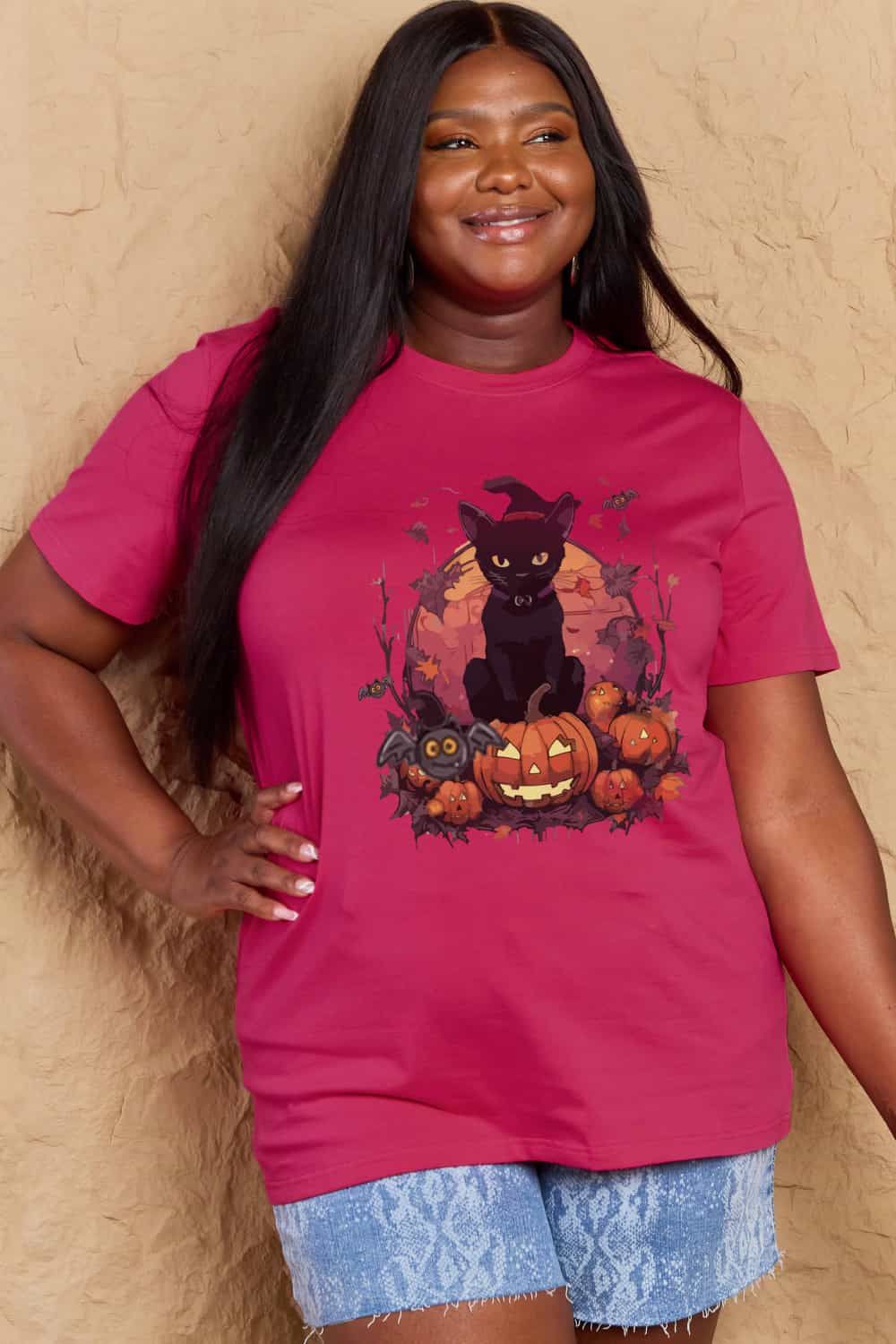 Women Full Size Halloween Theme Graphic T-Shirt NicholesGifts