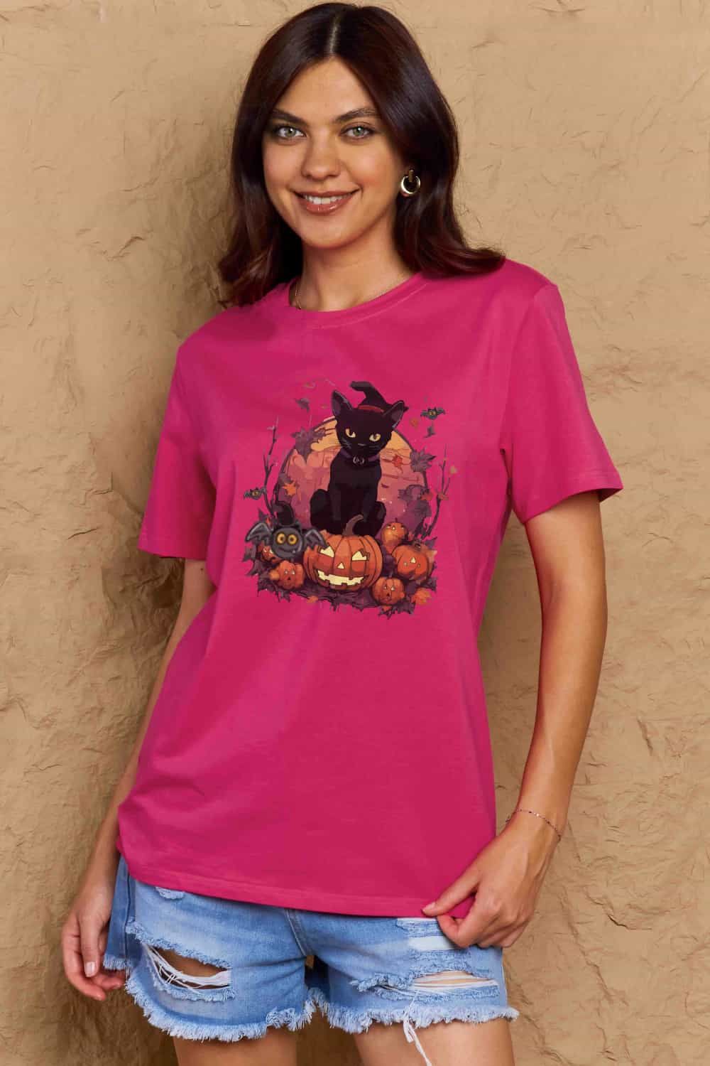 Women Full Size Halloween Theme Graphic T-Shirt NicholesGifts