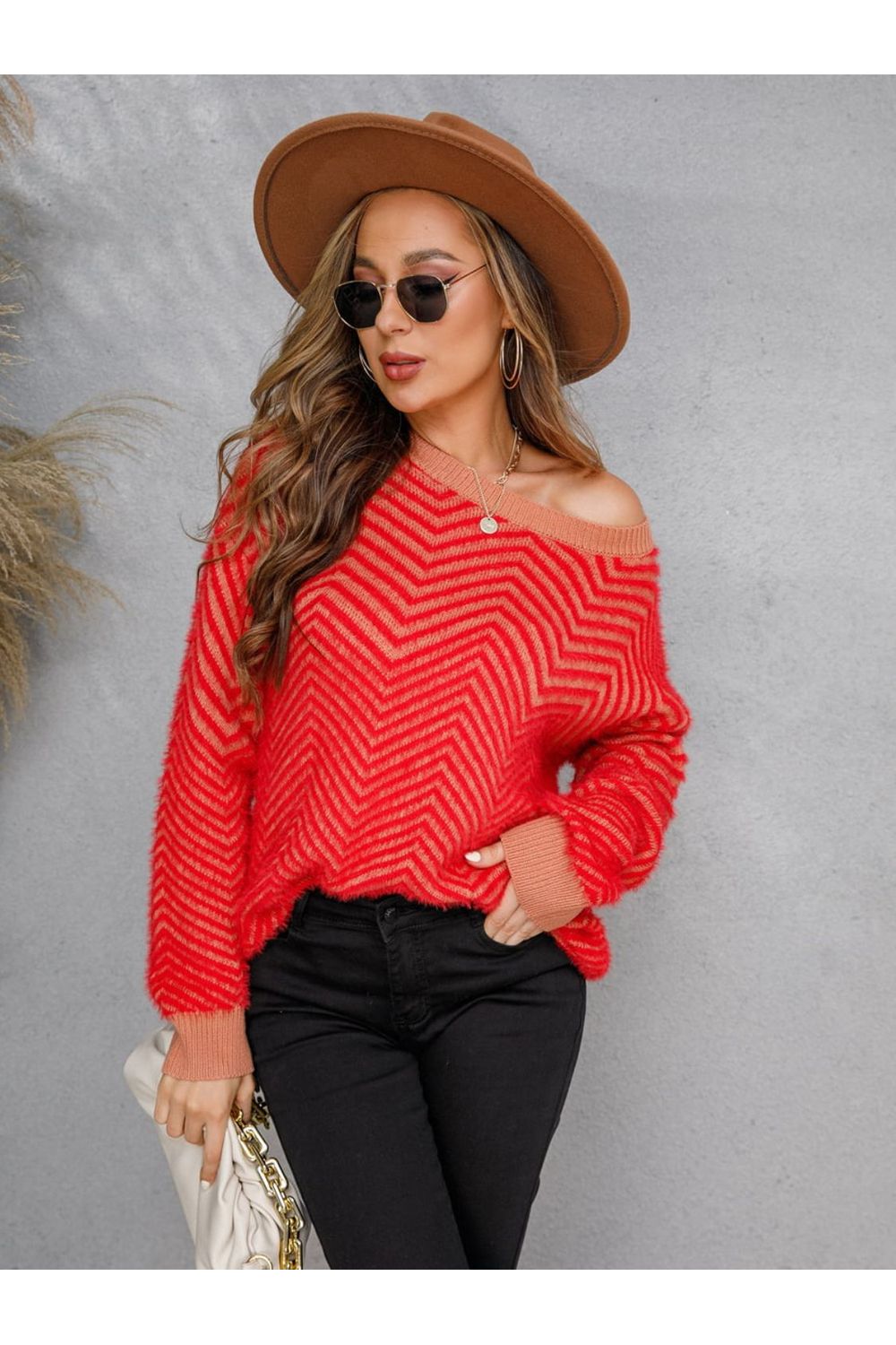 Women Round Neck Long Sleeve Sweater