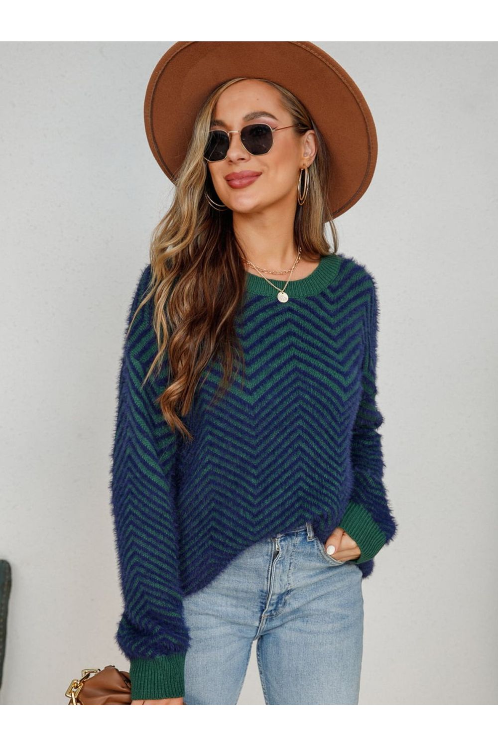 Women Round Neck Long Sleeve Sweater