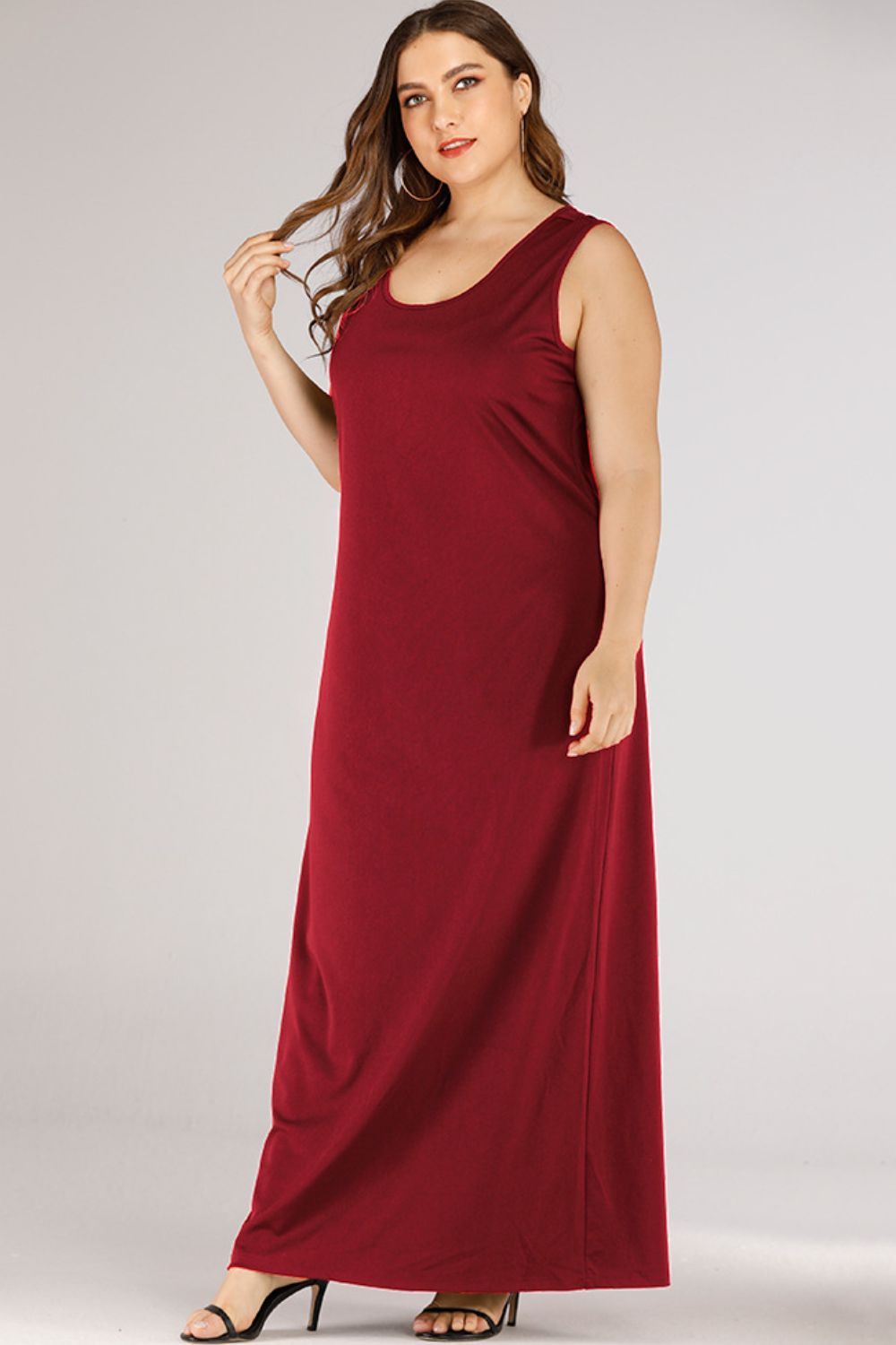 NicholesGifts Plus Size Women Scoop Neck Maxi Tank Dress NicholesGifts