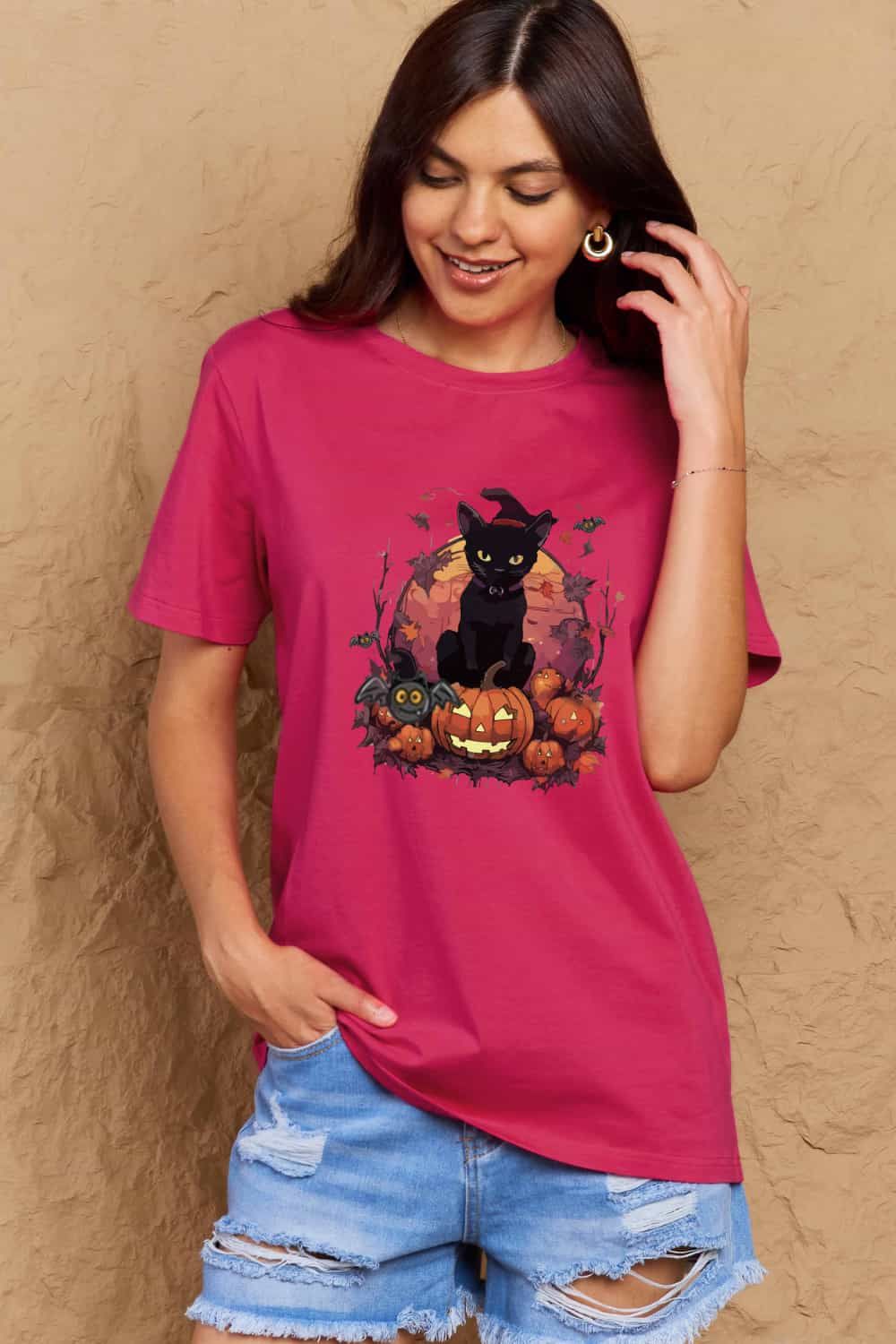 Women Full Size Halloween Theme Graphic T-Shirt NicholesGifts
