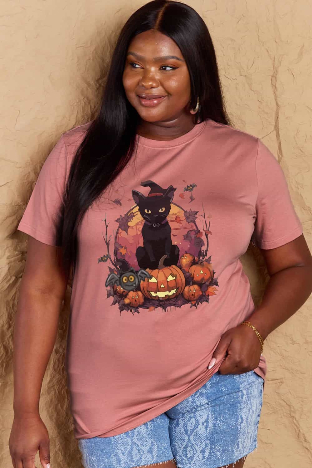Women Full Size Halloween Theme Graphic T-Shirt NicholesGifts