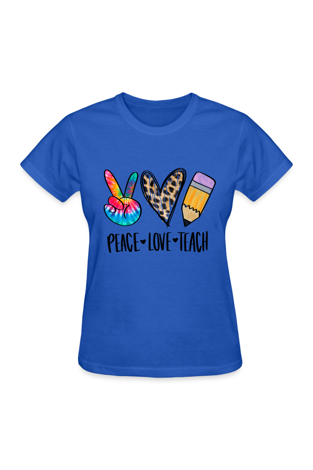 Women Peace Love Teach Short Sleeve T-Shirt NicholesGifts