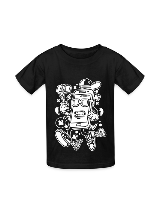 Boys Selfie Cell Phone Short Sleeve Crewneck T-Shirt NicholesGifts